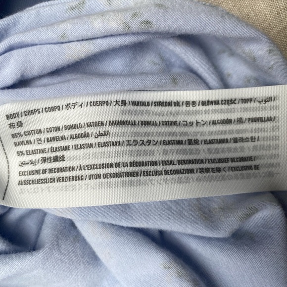 Hollister Cross Front Baby Tee Must Have Collection Blue White Flowers Size S - Picture 10 of 13